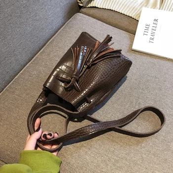 Nové kabelky Ženy krokodíla vzor Messenger Bag Taška cez Rameno Módne Malé Námestie, Tašky elegantné jednoduché retro strapec vedro vrece