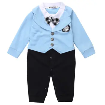 Nový Gentleman Dieťa Chlapčeka Jumpsuit Playsuit Oblečenie