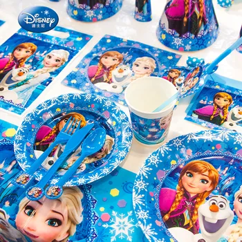 Elsa a Anna Princezná Snehová Kráľovná Tému Happy Birthday Party Dekorácie Deti Girl Party Dodávky Dekorácie, Riad Nastaviť