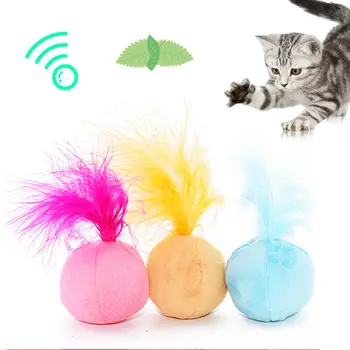 Gootrades Pet vokálne catnip hračka loptu plyšové bell pierko vtipné mačky, hračky domáce zvieratá