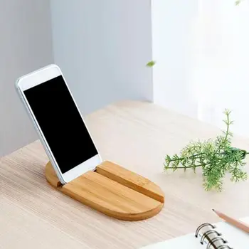 Kreatívne telefón Držiak na Stôl Bambusové Drevo Stojan Pre iPhone 8 7 Plus X W5C3
