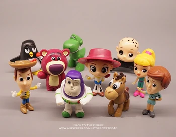 Disney Toy Story 3 Woody Buzz Lightyear, 5-6typ 10pcs/set Akcia Obrázok Anime Dekorácie Zber Figúrka Toy model detí