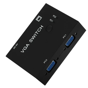 2 PC, 1 Monitor VGA rozvodnej skrinky Kovové Lcd Tv 2 v 1 Z Zdieľanie Videa Box Konvertor