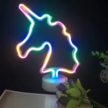 LED Neon USB Chargeing Svetlo Znaky Stojan, Držiak na Domácej Party, Narodeniny Dodávky Spálňa Nočný Stolík Dekorácie Deti Deti