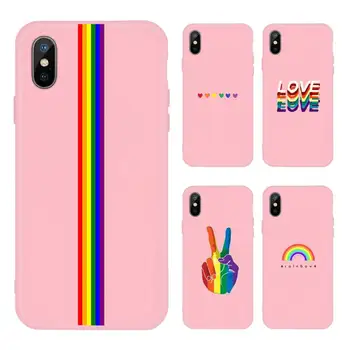 Gay, Lesbian LGBT Rainbow Telefón Prípade Ružová Candy Farby pre iPhone 11 12 mini pro XS MAX 8 7 6 6 X Plus SE 2020 XR