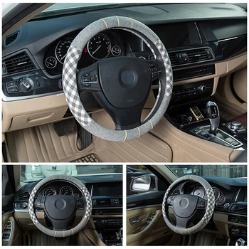 38cm Ľanu Auto Styling Volant, Kryt Pre Hyundai Creta Tucson BMW X5 E53 VW Golf 4 7 5 Tiguan Kia Rio Sportage 2017