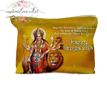 Šťastný Durga Puja kozmetická taška Kozmetická taštička Kozmetické puzdro make-up taška roztomilý cestovná taška pre ženy darček