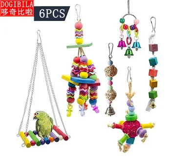 6PCS papagáj hračky pre domáce zvieratá v cezhraničných E-commerce vták rebrík malé vtáky dekorácie
