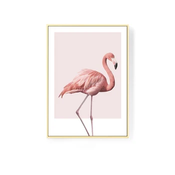 JHLJIAJUN Nordic Umenie Akvarel Flamingo Paríž Plátne, Plagát, Maľovanie Vtákov, Zvierat Stenu Obrázok Tlače Domov Miestnosti Dekorácie