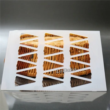 (2 ks/lot) Najnovšie 21 otvorov trigon shape tenké čokoláda čip chrumkavý chlieb silikónové formy na pečenie mat výzdoba pre kuchynské náradie