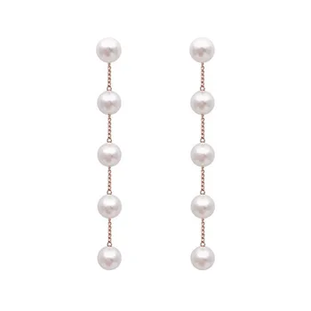 2021 Nový Trend Simulované Pearl dámske Dlhé Náušnice Biele Okrúhle Pearl Svadobné Prívesok Náušnice kórejský Módne Šperky Náušnice