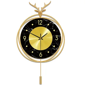 Nordic luxusnom štýle hodiny, obývacia izba, spálňa módne tvorivé jeleň hlavu nástenné hodiny domáce dekorácie osobnosti hodiny