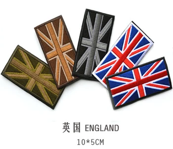 5 ks Textílie 3D Britskou Vlajkou Patch Vyšívané Taktické Háčika A Slučky britskej Vlajky Znak Remienok na ruku Handričku Anglicko Odznak