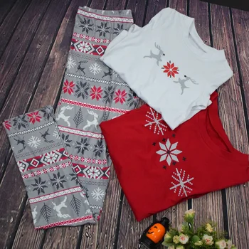 Vianočné Otcovstva vyhovovali Pohodlné bežné Pulóver top elk tlač nohavice Rodiny Pyžamo oblek