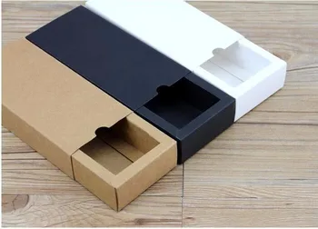 Black obaly kartónové krabice Biele balenie darčeka Hnedého papiera zásuvkové boxy darčeková krabica
