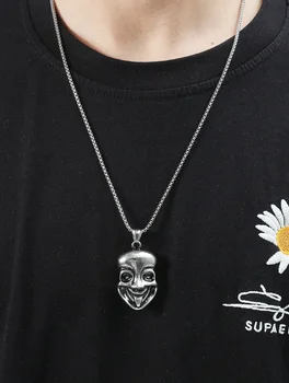 Maska Úsmev Prívesok Náhrdelník Z Nehrdzavejúcej Ocele Hip-Hop Titánové Ocele Had Kosti Reťazca Cezhraničných E-Commerce Ornament Európe