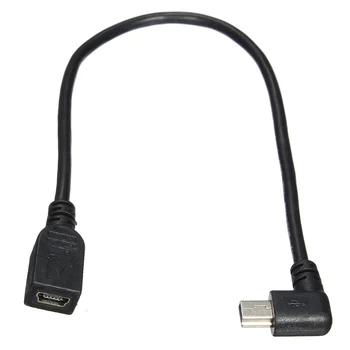 GPS Mini USB 5Pin 90 Stupňov Doľava Šikmého Mužov a Žien Rozšírenie Dátového Kábla 24 cm