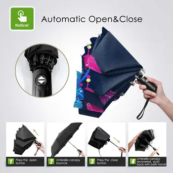 Vietor Odolný Plne-Automatický Dáždnik Abstraktné Dream Catcher Dážď 3 Skladacie Parasol Cestovné Auto Dáždnik