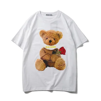 Nové 2021 Mužov Novinka luxus Ruže Medveď úspech, T Košele T-Shirt Hip-Hopu, Skateboard, Street Bavlna T-Shirts Tee Top Kenye #034