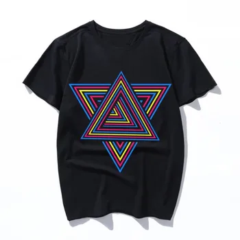 Farebné hypnotizovat Kawaii Ulzzang Harajuku Estetické T-shirt karikatúra Tlače pánske Krátke Rukáv Topy Tees kórejský Nové Módne Casua