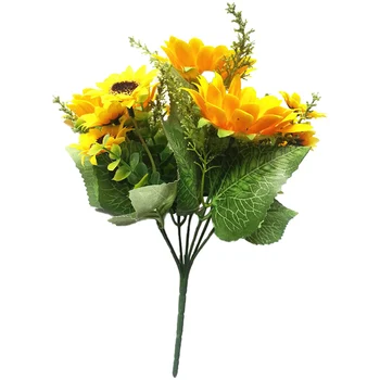 Umelé Kvety Hodvábnej Látky Slnečnice Umelé Kvety, Kytice Pre Domáce Kancelárie Strany Garden Hotel Svadobné Dekorácie