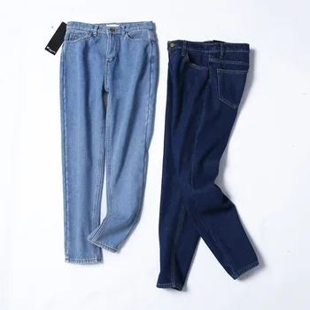 Zimné Vysoký Pás Mysliteľ Pridať Bavlna Teplej Módy Vintage Jeans Nohavice pre Ženy 015