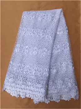 Africké čipky textílie 5yard biele čierne africké kábel čipky tkaniny najnovšie 2017 Vysokej Kvality afriky guipure čipky textílie Korálky červená
