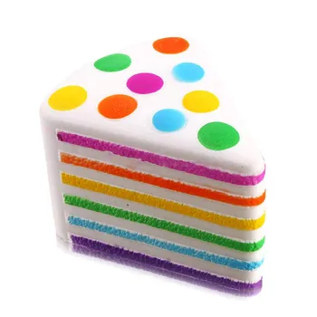 Mskwee 10 CM Trojuholník Rainbow Cake Rozmliaždeniu Kawaii Pomaly Rastúce Jumbo soft Cake Squishes Anti-stres PU Hračky pre Deti, dospelých