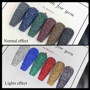 Na nechty, Glitter Prášok Auta Vŕtanie Prášok Nechty Diamond Kit Flitrami Nechtov Holografické Flash Art Nail L0V7