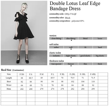 PUNK RAVE Nové dámske Black Lotus Prehrabať Rukáv Okolo Výstrihu A-line Obväz Šaty Módneho tvaru Hrany Mini Šifón Šaty