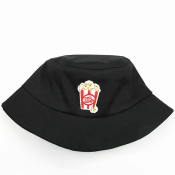Popcorn výšivky bavlna Vedierko Hat Rybár Klobúk vonkajšie cestovné klobúk Slnko Spp Čiapky pre dieťa muži Ženy 109