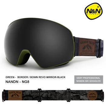 NANDN Lyžiarske Okuliare Dvojvrstvové UV 400 Anti-Fog Maska Ski Okuliare Muži Ženy Lyžovanie Sneh Snowboard Okuliare Multifunkčné Okuliare
