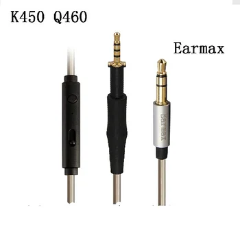 Strieborné Pozlátené Nahradenie Audio Kábel s Diaľkovým Mic Pre AKG K450 K451 K480 Q460 K452 slúchadlá