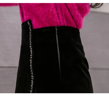 Jeseň Velvet Sukne Ženy 2020 Zimné Hip Package Krátke Mini Sukne Harajuku Nepravidelný Sukne Úrad Práce Dámy Jupe Femme Saia