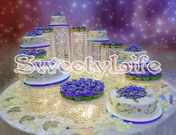 11pcs/set-top kvalita Krištáľovo priehľadná akrylová tortu stojan Romantické svadobné dekorácie luxusné Strany tortu stojan