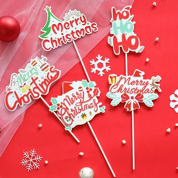 8pcs/taška Vianočná Čiapka Bell Strom Cake Zdobenie Dodávky Vianočné Dekorácie pre Domov Tabuľka Tortu Vňaťou Party Láskavosti