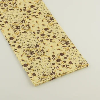 1 kus 50cmx50cm pre-cut tuku štvrťroku svetlo žltá potlačené bavlnené tkaniny šitie patchwork kvetinové vzory prešívanie bytový textil
