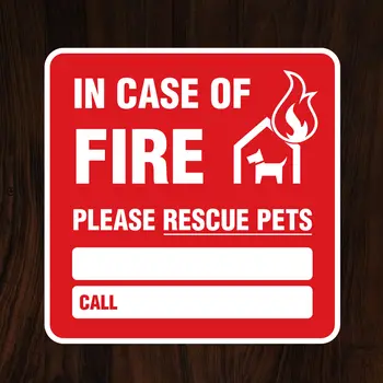 PET RESCUE - V Prípade Požiaru, Záchranných Pes, Mačka, Požiaru Polícia Ambulancie ID Nálepky