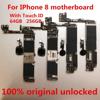 Pre iPhone 8 256 gb Doske odomknutý, Originálne pre iphone8 Logic board 256 GB s dotyk ID pre iphone 8 256 GB+nástroj+darček