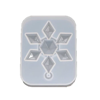 DIY Zrkadlo Crystal Epoxidové Snowflake Príslušenstvo, Perforované Prívesok, Silikónové Formy, Ručne vyrábané Šperky Epoxidové Plesní