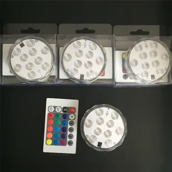4pieces/ veľa Skla Shisha Hookah Príslušenstvo 3AAA Batérie Prevádzkované RGB Farby Ponorné LED Váza Svetlo s Diaľkovým