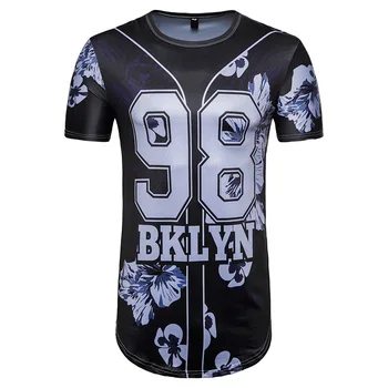 Nové Mužov v Brooklyne Tlač Leters Hip hop Krátky rukáv T shirt streetwear T335