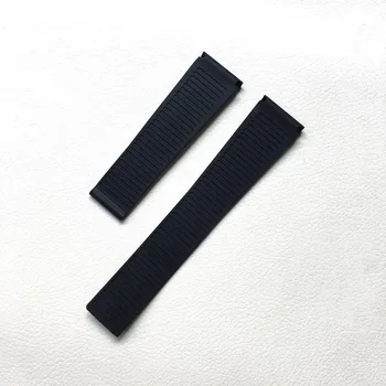 Vysoko kvalitné silikónové čierne watchband pre ZNAČKU náramok CARRER 22 mm sledovať popruhy so skladacou sponou Nepremokavé gumička