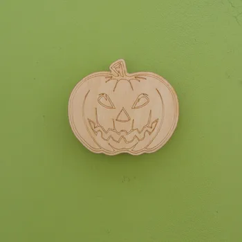 Jack-o-Lantern chladnička magnet vyryté drevo, keramické, laser, dar, breza, Halloween tekvica, jeseň, jeseň, v októbri