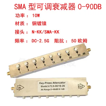10WSMA/N RF Nastaviteľným Tlmičom 0-90dB Krok Attenuable Tlmiča / Kľúč Nastaviteľný Tlmič