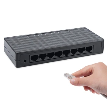 Mini 8 Port 10 / 100Mbps Switch HUB Rýchlu Sieť LAN Ethernet Prepínače Ploche Adaptér Black / White