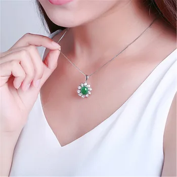 MOONROCY Strieborná Farba CZ Green Crystal Opal Prívesok Náhrdelník Chokers Šperky pre Ženy, Dievčatá Gift Drop Shipping Veľkoobchod