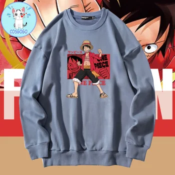 COSGOGO Hot Anime One-piece Opice D Luff Vytlačené Bavlny, Mäkké na Sebe Módne Hoodies Harajuku Unisex Sweatershirt