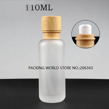 110ml matné sklenené fľaše s white/black čerpadla biela/čierna veko pre séra/mlieko/emulzie/nadácia kozmetické balenia starostlivosť o pleť