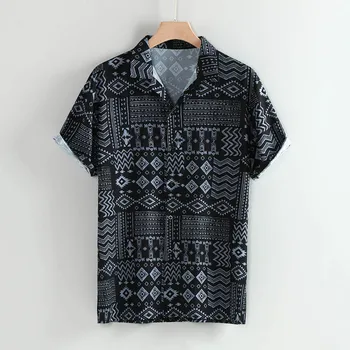 Havajské košele mužov pánske tričko krátky rukáv, Krátke Rukáv pánske Bežné Tlačidlo Tlačiť Havaj Tlač Pláži camisa masculina T709